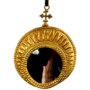 Primitive Holy Cross Ex Voto Milagro Mirror