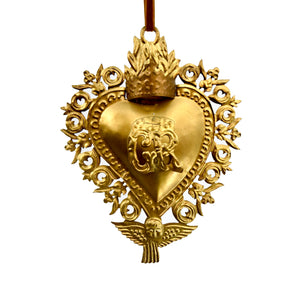 Crowned Gratia Sacred Heart Ex Voto Milagro Ornament