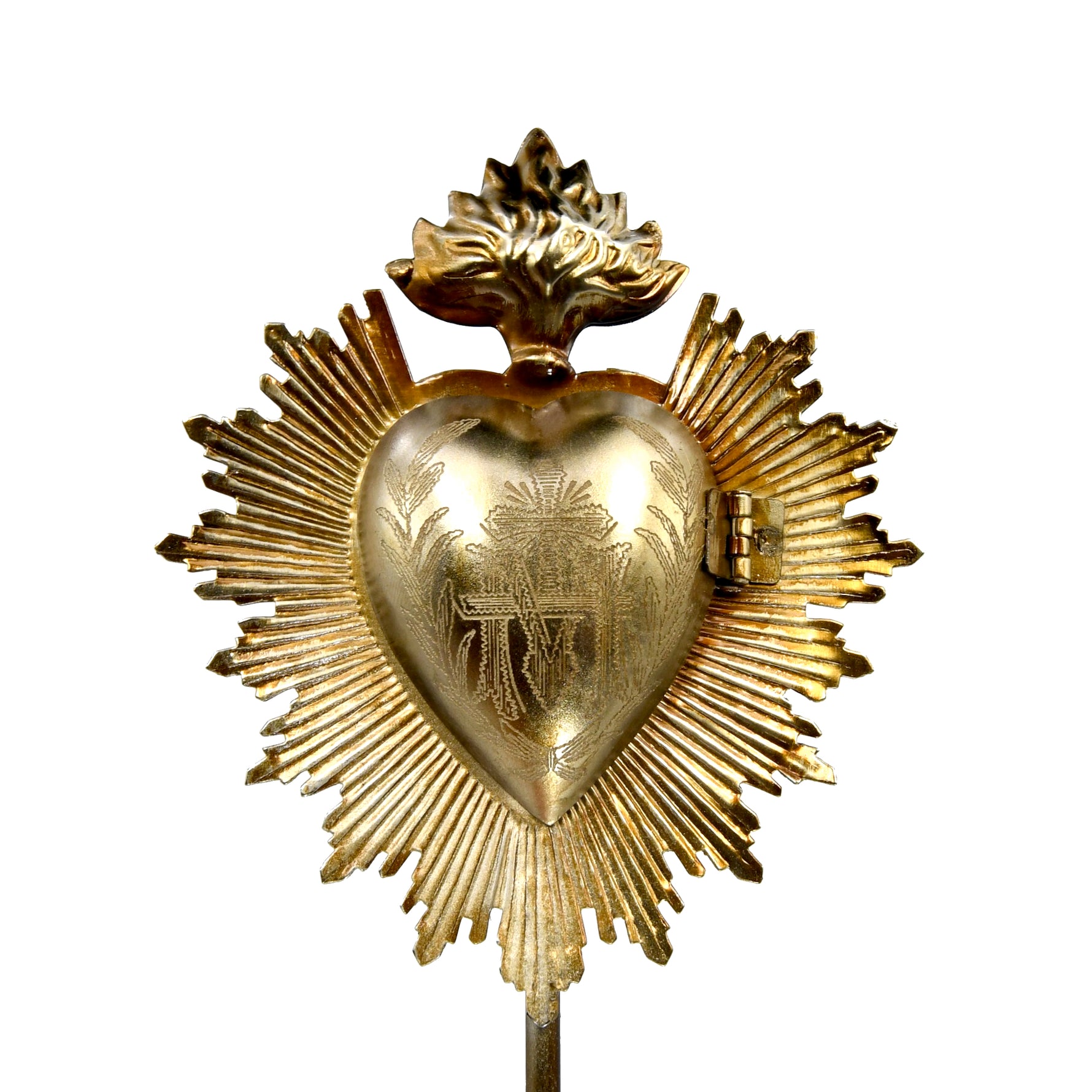  Sacred Heart Ex Voto Locket on Stand