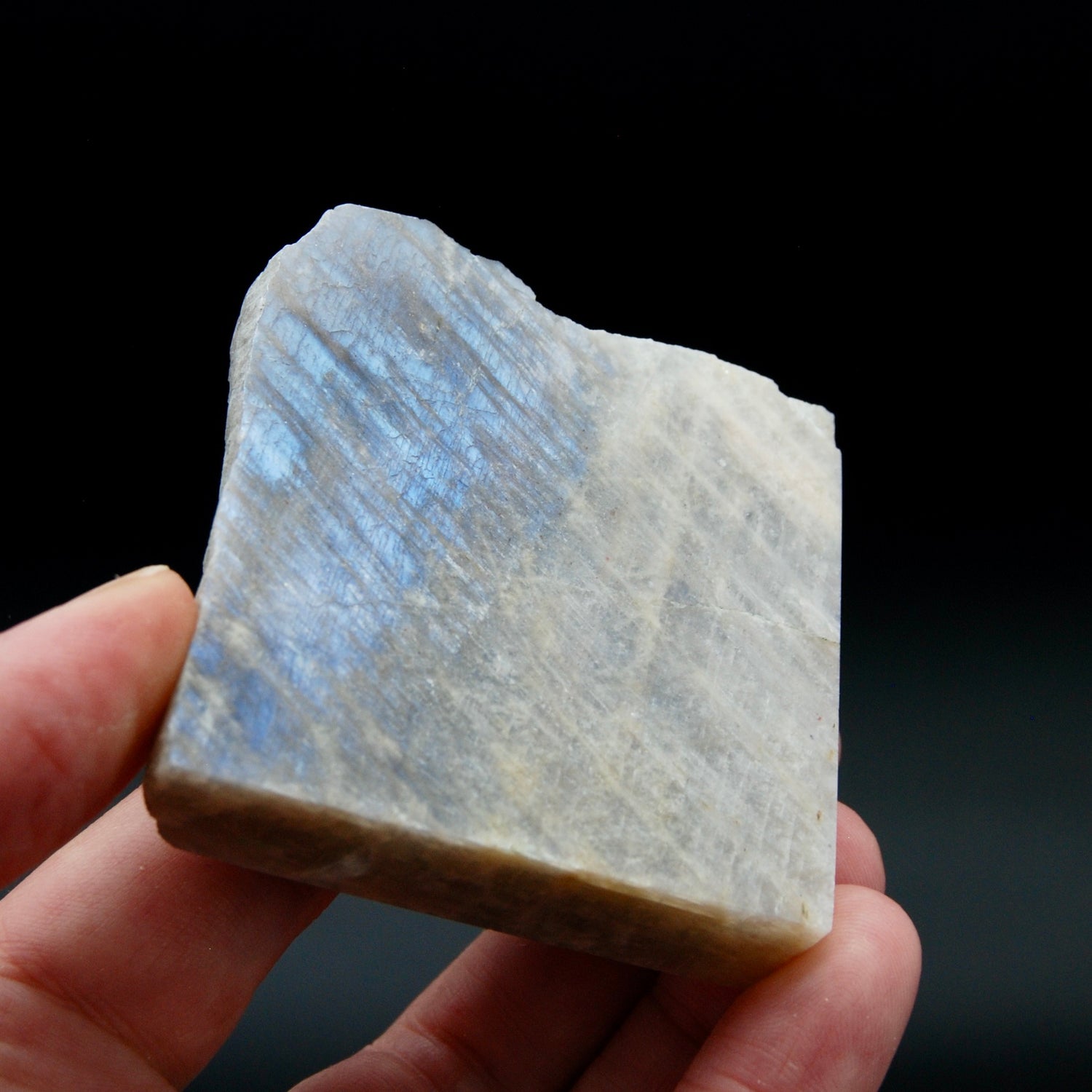 Flashy Rainbow Moonstone Sunstone Crystal Slab, Thick Rainbow Moonstone Slice, India