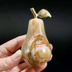 Green Calcite Carved Crystal Pear, Pakistan