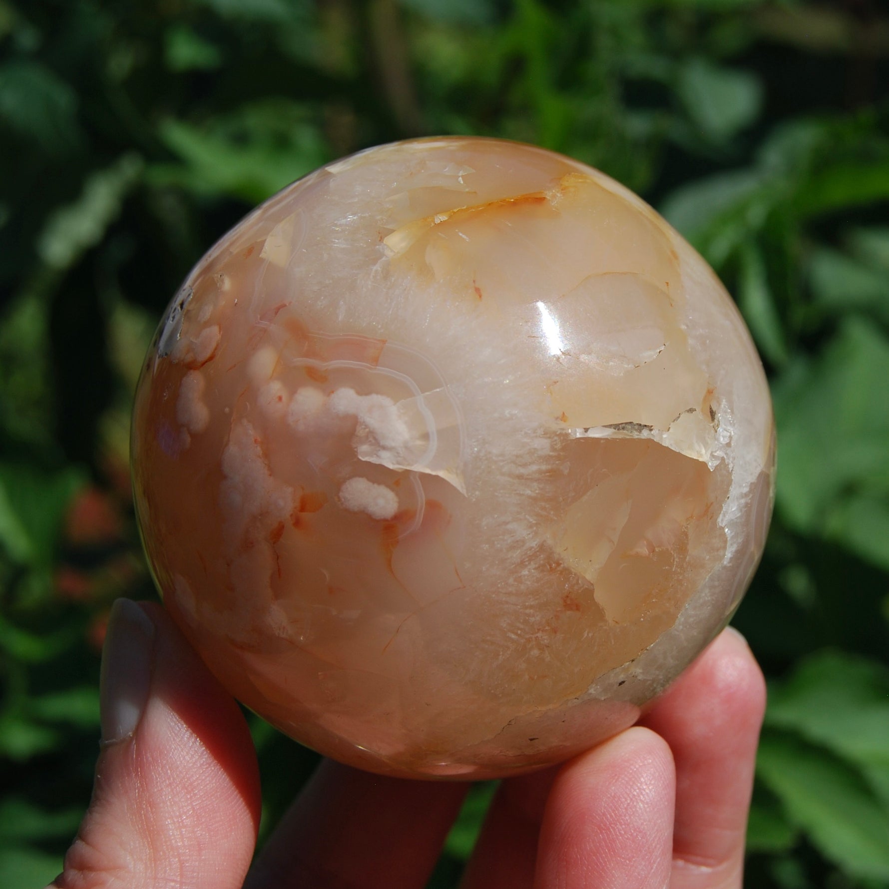 Sakura Flower Agate Crystal Sphere