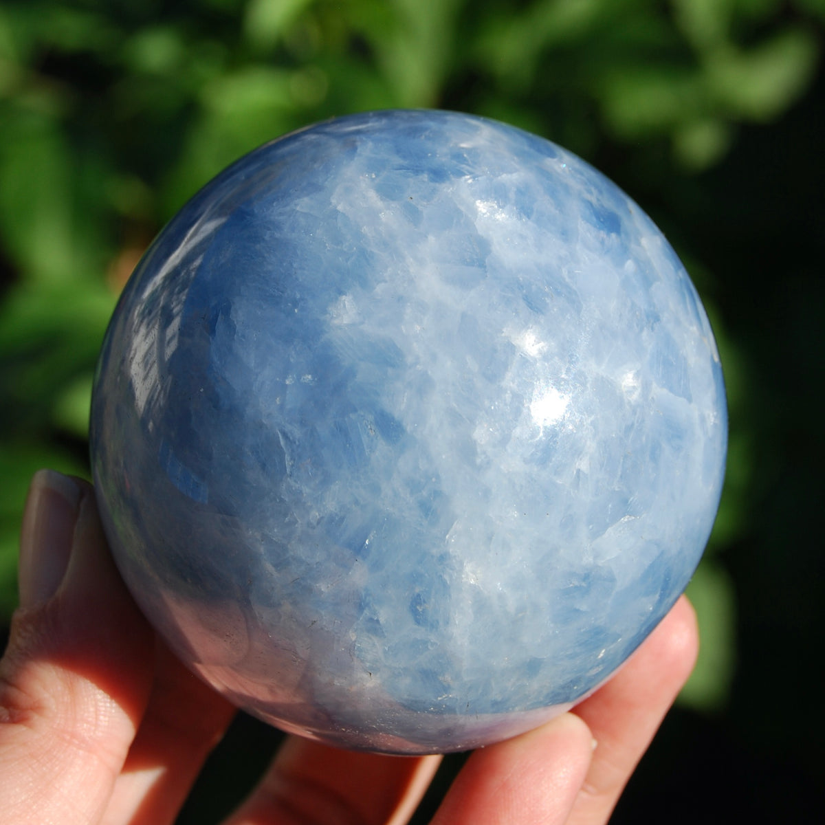 Blue Calcite Crystal Sphere