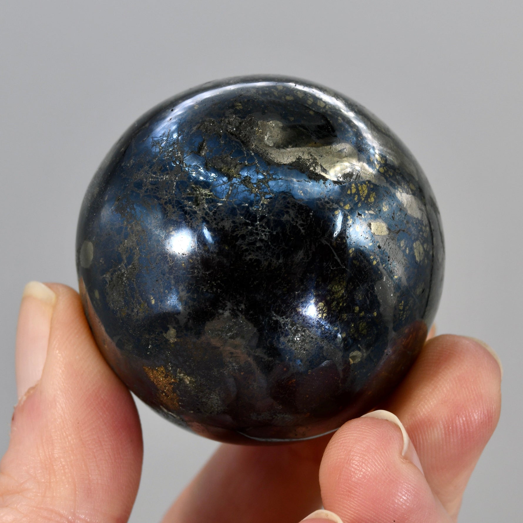 RARE Covellite Crystal Sphere, AAA Top Quality Blue Covelite, Peru