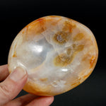 Orbicular Carnelian Agate Carved Crystal Bowl
