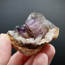 Load image into Gallery viewer, Elestial Amethyst Quartz Crystal, Smoky Chiredzi Amethyst
