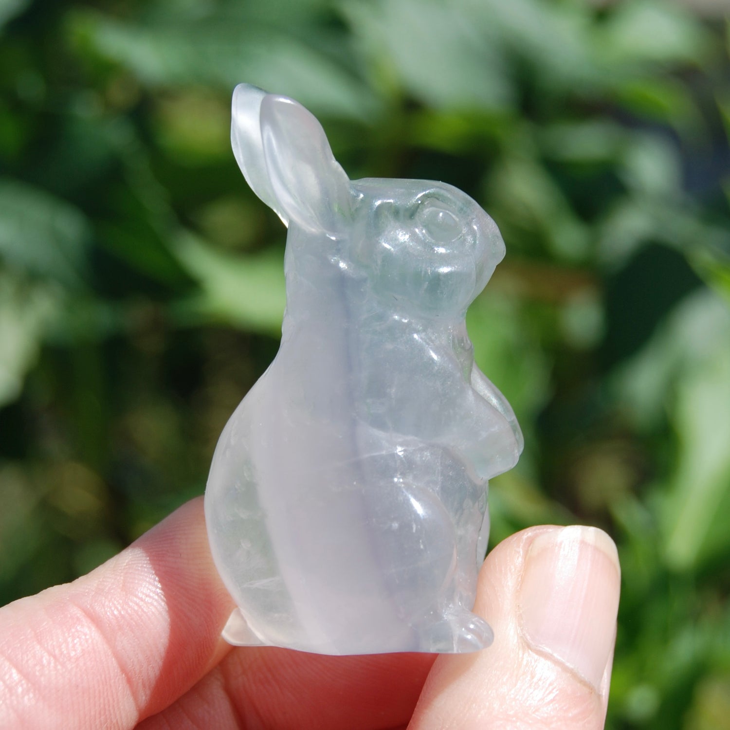 Yttrium Fluorite Carved Crystal Rabbit