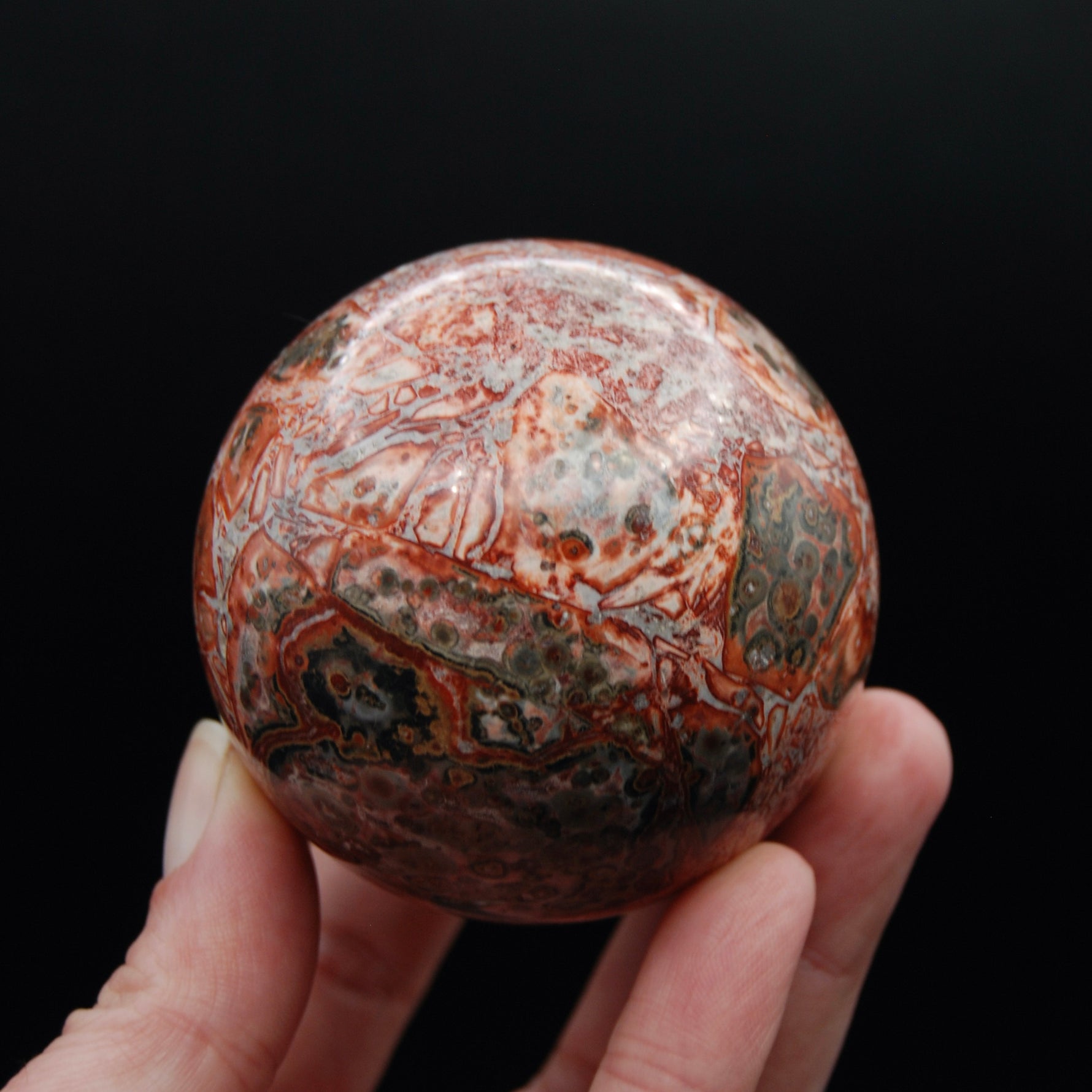 Pink Leopard Skin Jasper Crystal Sphere