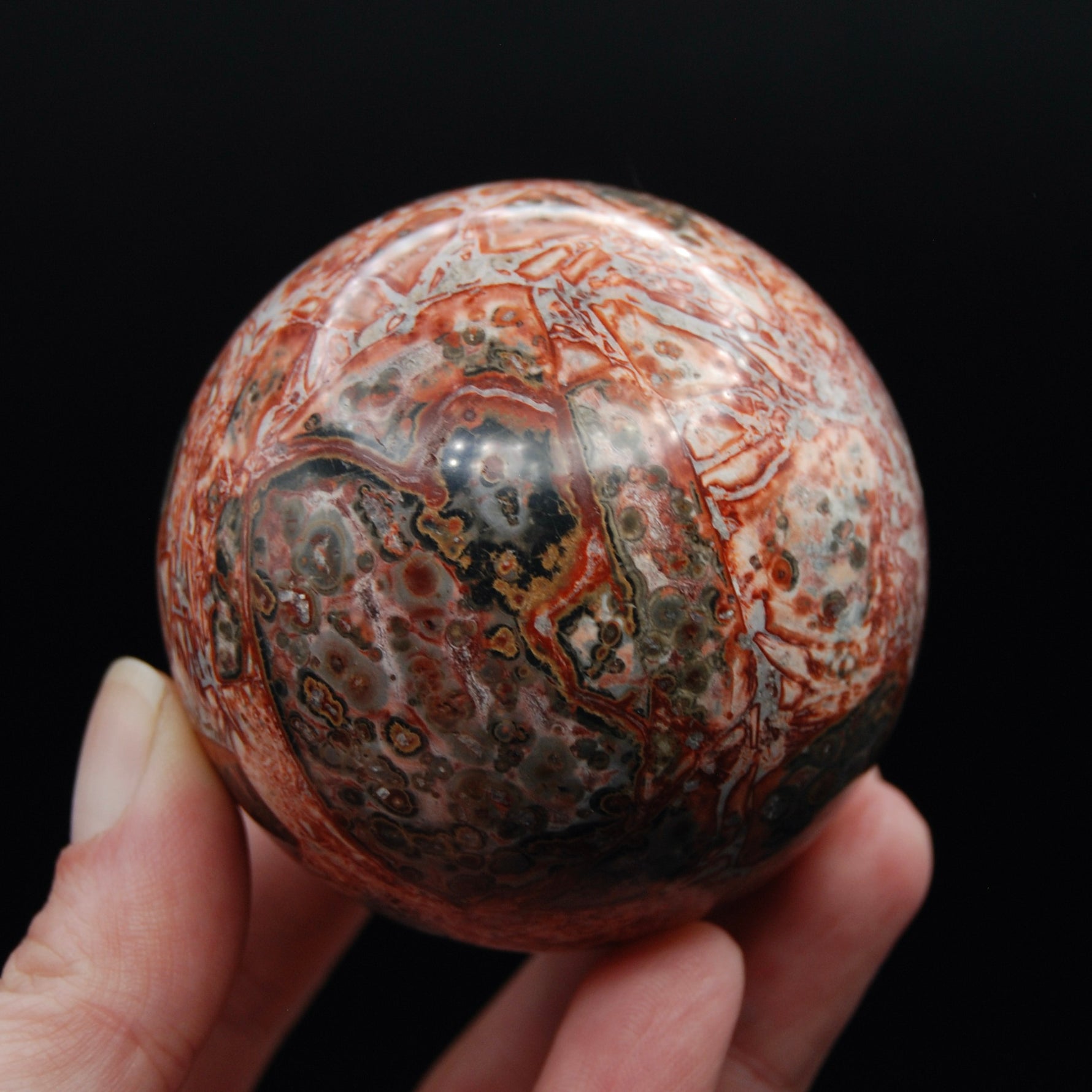 Pink Leopard Skin Jasper Crystal Sphere