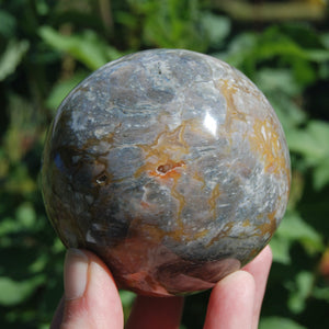 Brecciated Ibis Jasper Crystal Sphere, Intricate Patterns Druzy