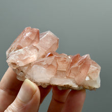 Load image into Gallery viewer, ET Crown Tantric Twin Strawberry Pink Scarlet Temple Lemurian Quartz Crystal Cluster Dreamsicle, Serra do Cabral, Brazil
