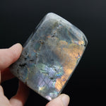 Purple Labradorite Crystal Freeform Tower, Super Flashy Spectrolite