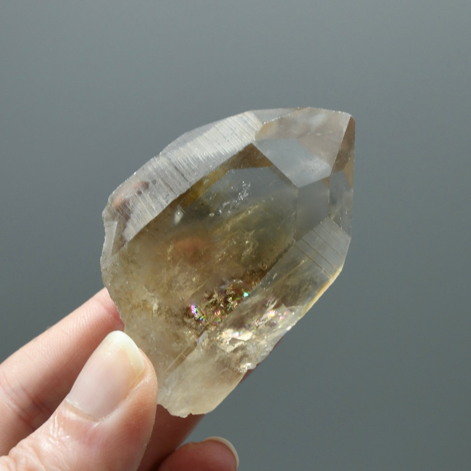 Grounding Smoky Lemurian Seed Quartz Crystal, Brazil