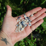 Blue Dumortierite in Quartz Crystal Tumbled Stones