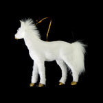 Unicorn Ornament Flocked and Furry 3 Dimensional 