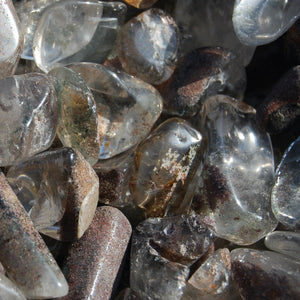 Lodolite Garden Quartz Crystal Tumbled Stones, Small Crystal Set