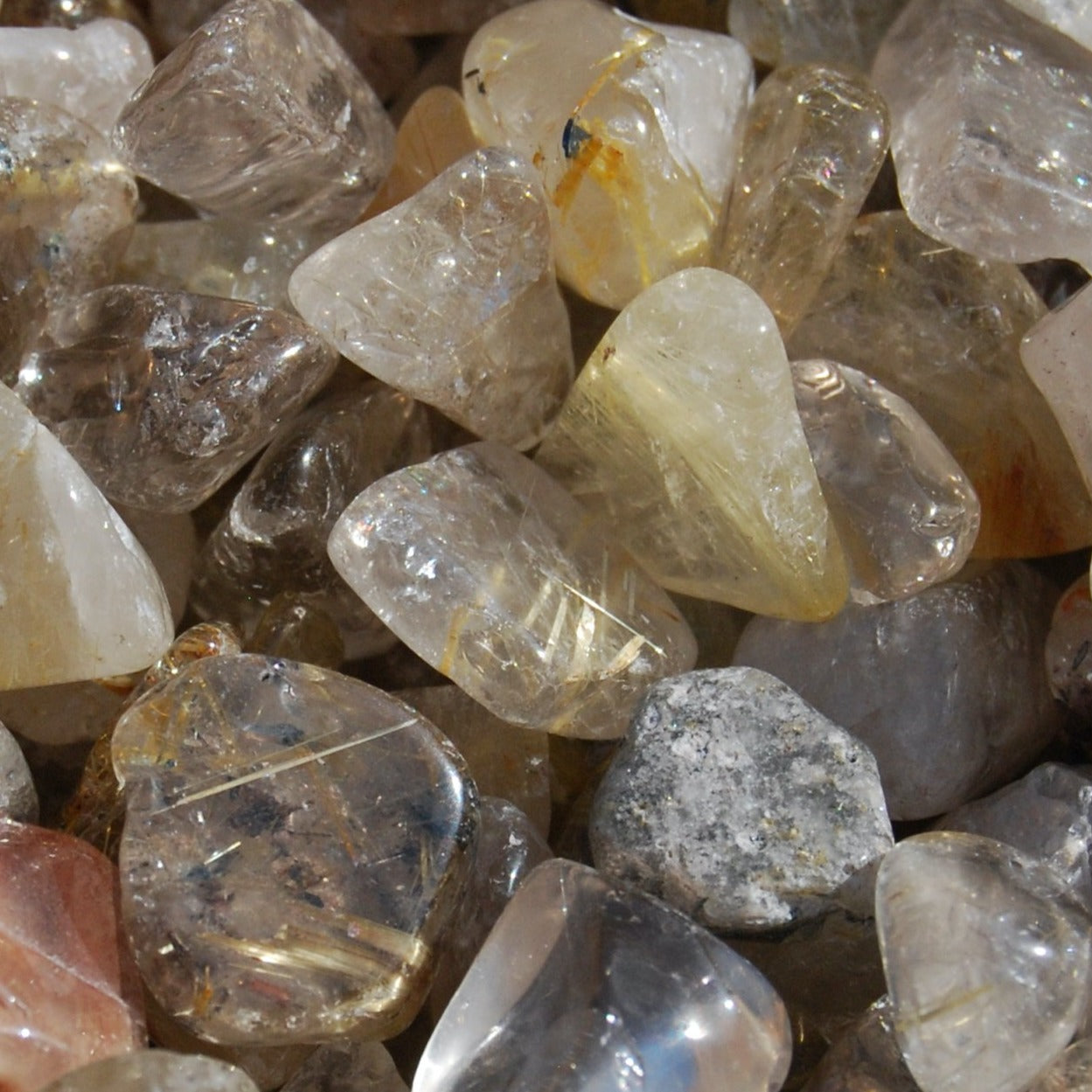 Golden Rutile Quartz Crystal Tumbled Stones
