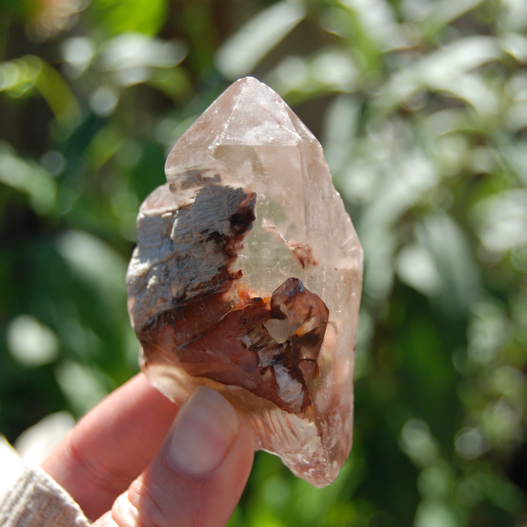 Amphibole Quartz Crystal Point