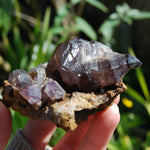 Elestial Amethyst Scepter Crystal, Smoky African Amethyst Window Quartz