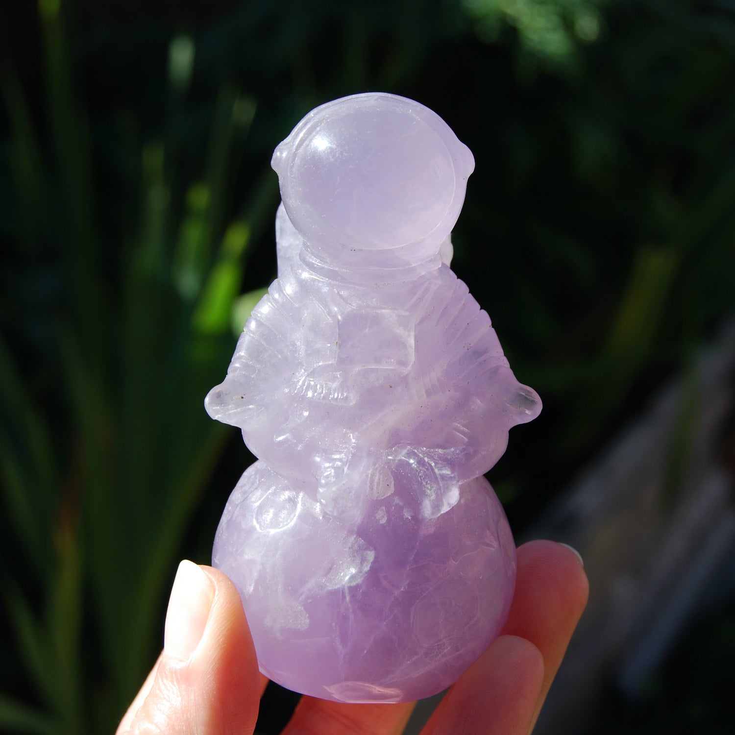 Purple Fluorite Crystal Astronaut on Moon