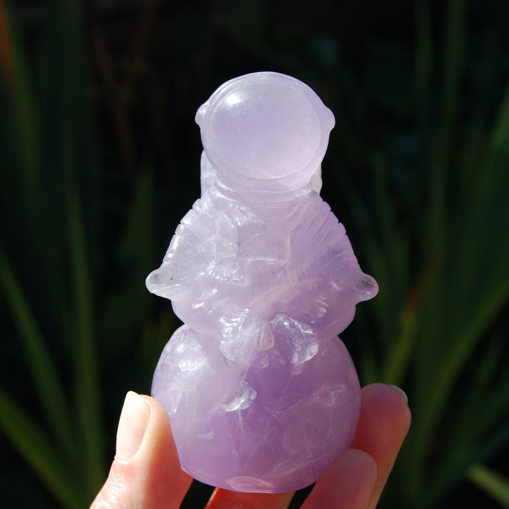 Purple Fluorite Crystal Astronaut on Moon