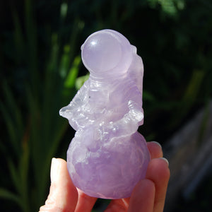 Purple Fluorite Crystal Astronaut on Moon