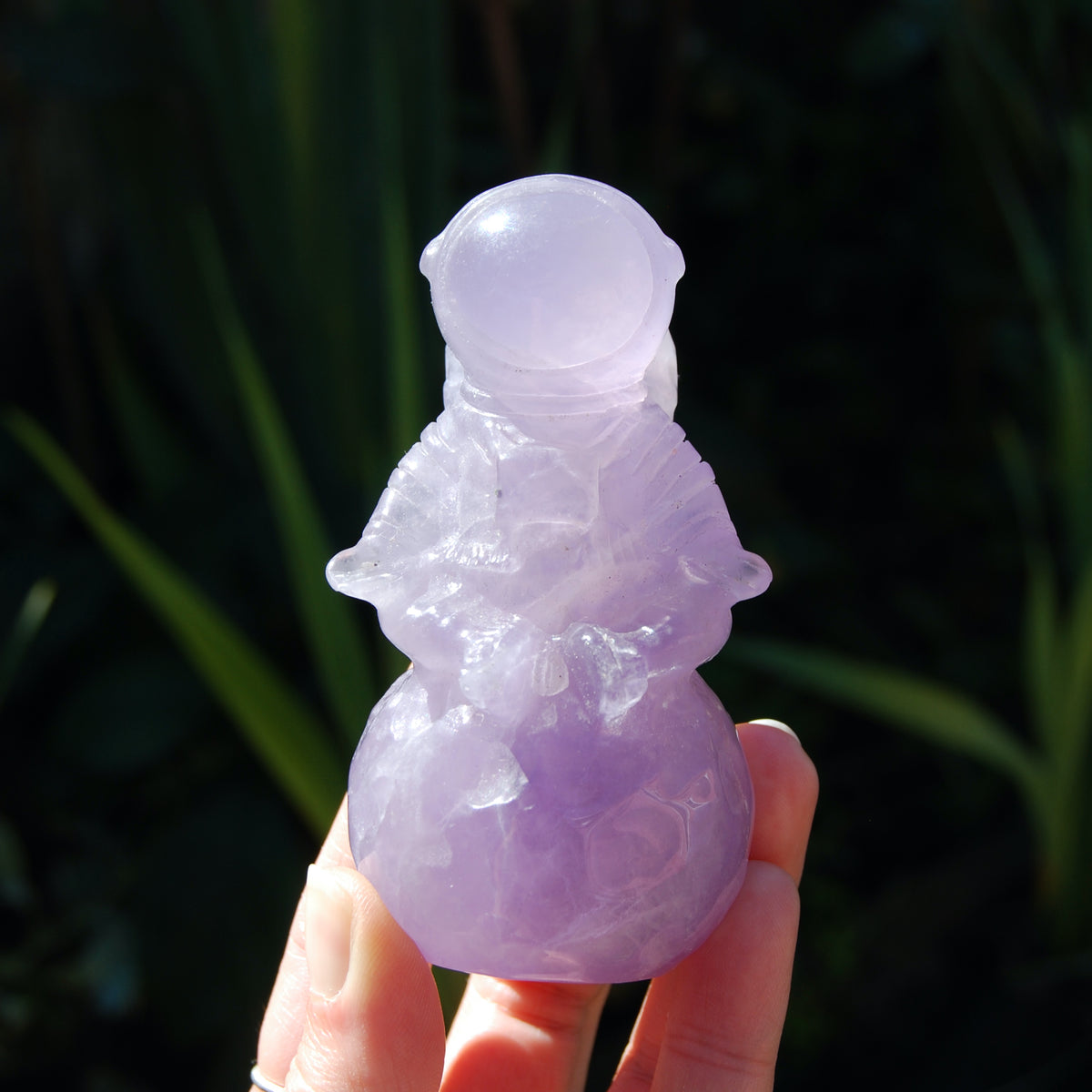Purple Fluorite Crystal Astronaut on Moon