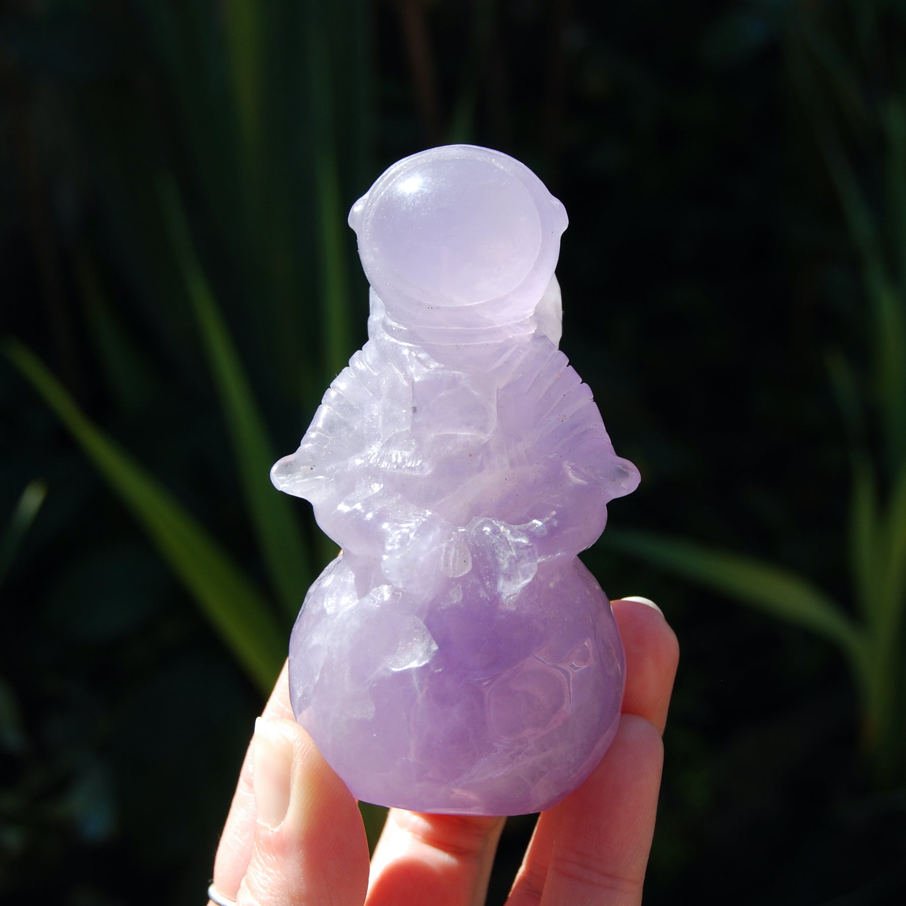 Purple Fluorite Crystal Astronaut on Moon