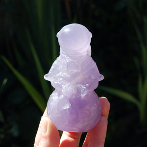 Purple Fluorite Crystal Astronaut on Moon