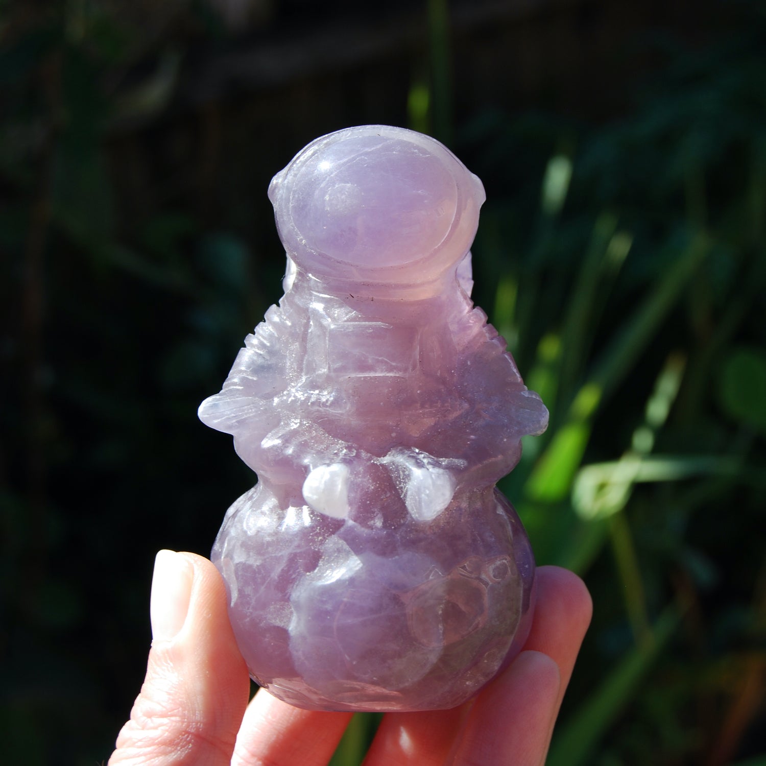 Purple Fluorite Crystal Astronaut on Moon