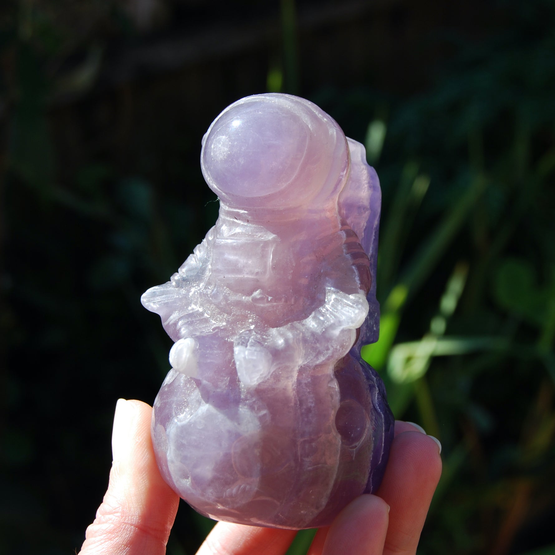 Purple Fluorite Crystal Astronaut on Moon