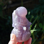 Purple Fluorite Crystal Astronaut on Moon