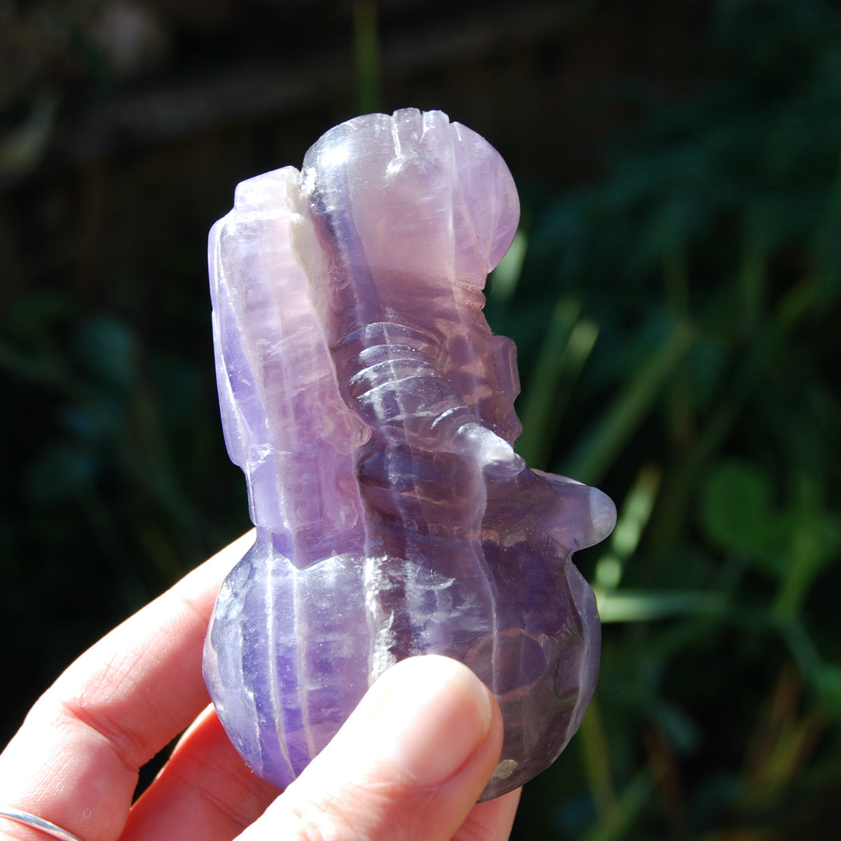 Purple Fluorite Crystal Astronaut on Moon