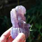 Purple Fluorite Crystal Astronaut on Moon