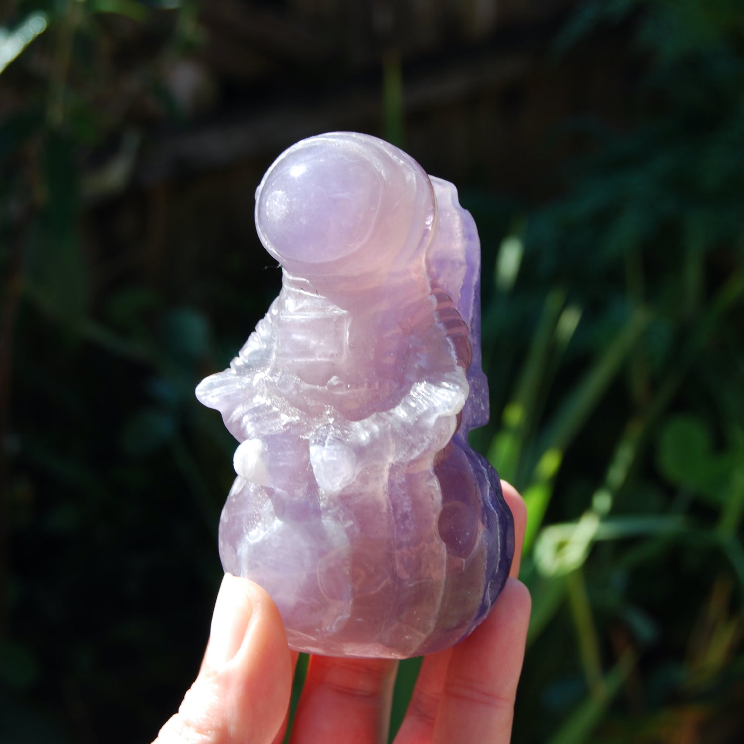Purple Fluorite Crystal Astronaut on Moon