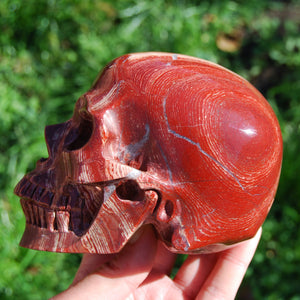 Red Snakeskin Jasper Crystal Skull