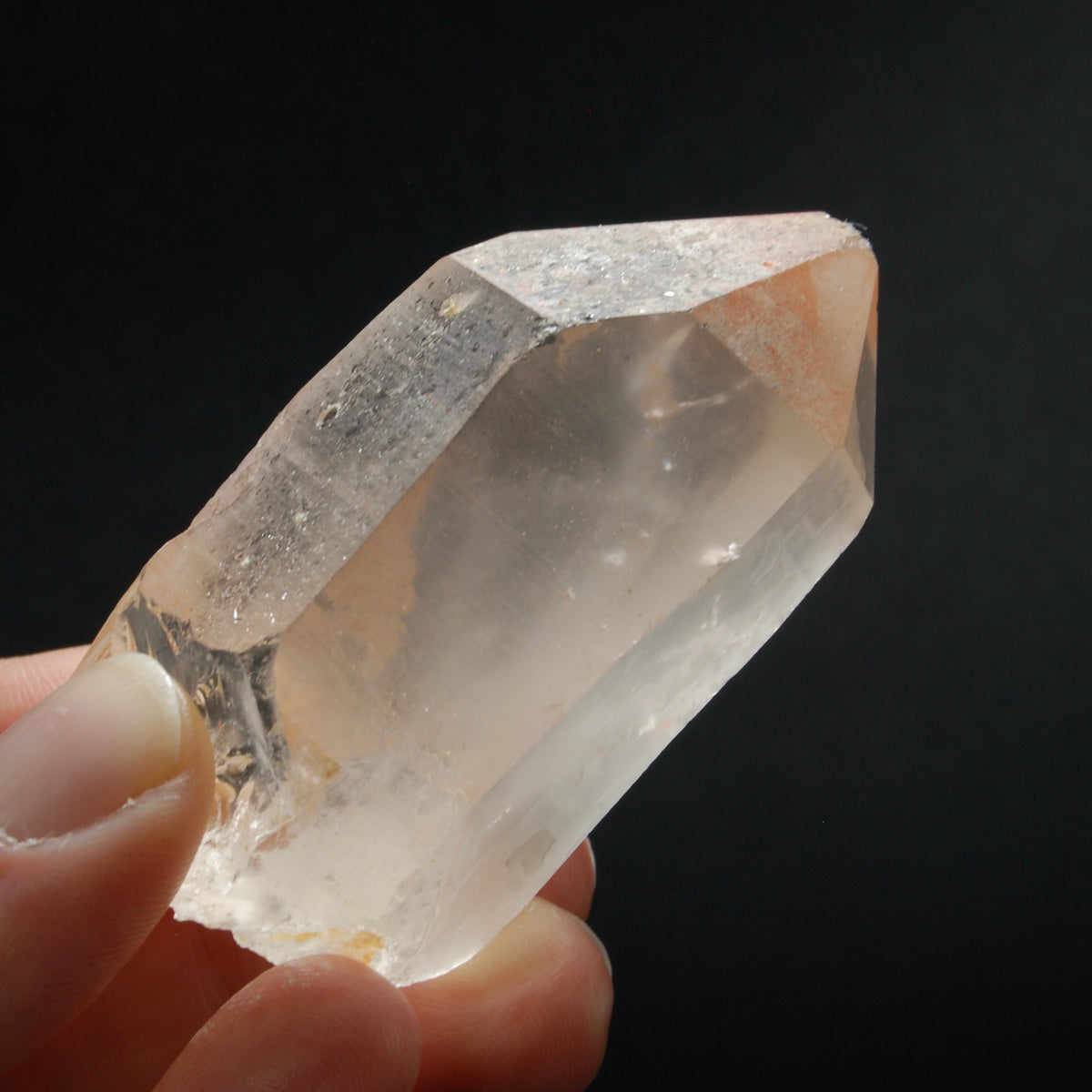 Pink Shadow Lemurian Seed Quartz Crystal