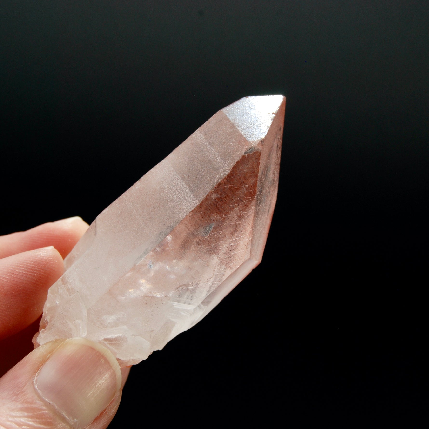 Strawberry Pink Lemurian Seed Quartz Crystal Master Starbrary, Serra do Cabral, Brazil
