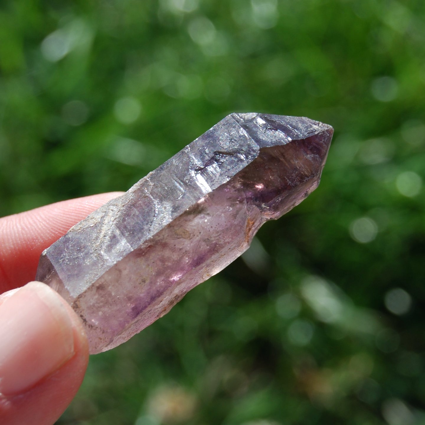 Amethyst Elestial Crystal Scepter, Chiredzi Smoky Amethyst Window Quartz, Zimbabwe