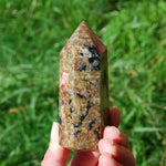 Sunstone Feldspar Black Tourmaline Crystal Tower