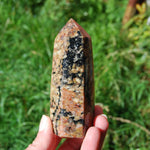 Sunstone Feldspar Black Tourmaline Crystal Tower