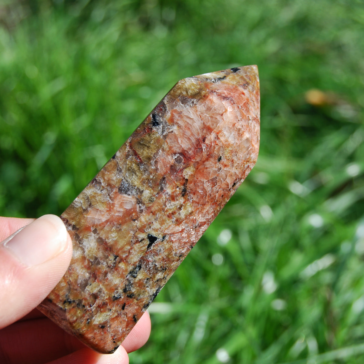 Sunstone Black Tourmaline Crystal Tower