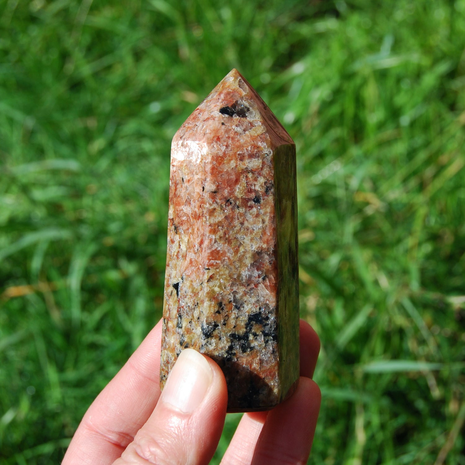 Sunstone Black Tourmaline Crystal Tower