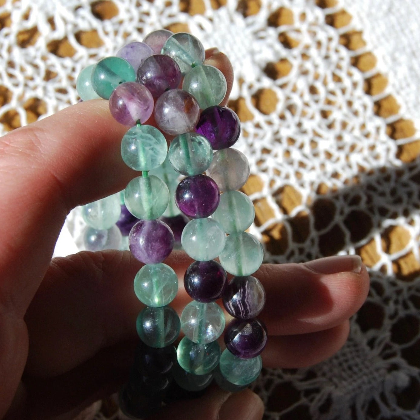 Rainbow Fluorite Crystal Bracelet