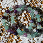 Rainbow Fluorite Crystal Bead Bracelet