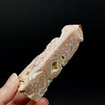 PINK Crazy Lace Agate Druzy Filled Crystal Tower, Indonesia