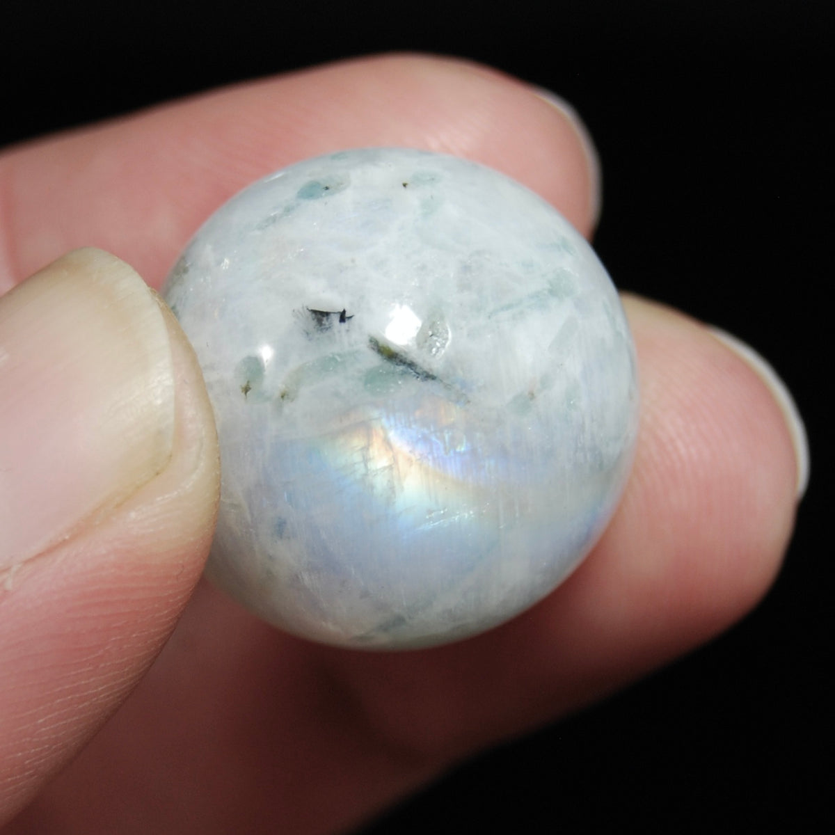 Mini Rainbow Moonstone Crystal Sphere, GUARANTEED Blue Flash, 15mm 20mm 25mm