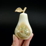 Green Calcite Carved Crystal Pear, Pakistan