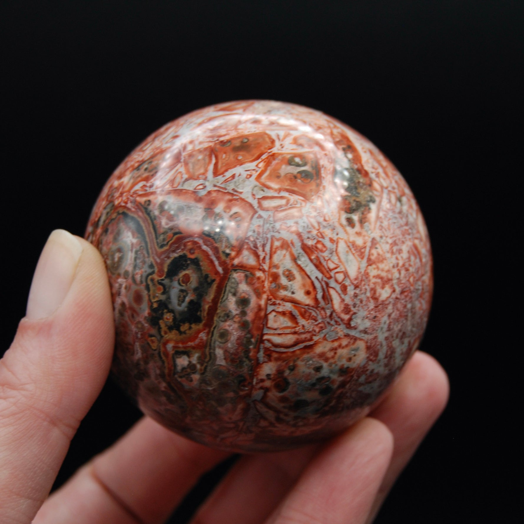 Pink Leopard Skin Jasper Crystal Sphere