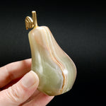 Green Calcite Carved Crystal Pear, Pakistan